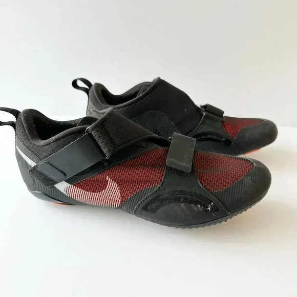 NIKE Superrep Cycling Shoes Womens Size 11.5 With Cleats Black Orange Peleton - Picture 3 of 8